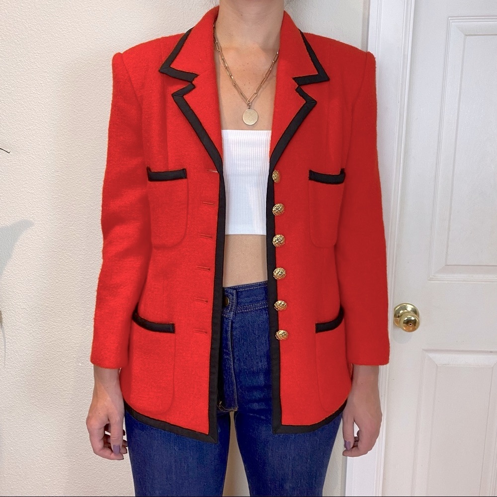 Vintage Bold Beverly Hills 90s Wool Tailor Blazer